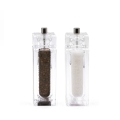 Set de moulins à sel et poivre manuel design moderne transparent 14,5 cm Bisetti Promotion