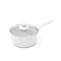 Casserole antiadhésive 18 cm avec manche en bois blanc Bisetti Stonewhite Promotion