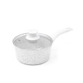 Casserole antiadhésive 18 cm avec manche en bois blanc Bisetti Stonewhite Promotion