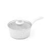 Casserole antiadhésive 18 cm avec manche en bois blanc Bisetti Stonewhite Promotion