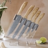 Ensemble de 5 couteaux en acier inoxydable avec bloc transparent Pierre Gourmet Vente
