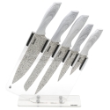 Ensemble de 5 couteaux de cuisine en acier inoxydable avec bloc transparent Stonewhite Offre