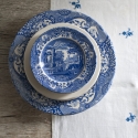 Ensemble de 4 assiettes plates en terre cuite style anglais 27x27x2 cm Blue Italian Remises