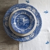 Ensemble de 4 assiettes plates en terre cuite style anglais 27x27x2 cm Blue Italian Remises