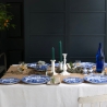Ensemble de 4 assiettes plates en terre cuite style anglais 27x27x2 cm Blue Italian Réductions