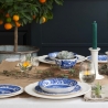 Set de 4 assiettes creuses style anglais en terre cuite 23x23x2cm Blue Italian Vente