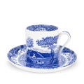 Ensemble de 4 tasses à café avec sous-tasse décorée style anglais bleu Blue Italian Promotion