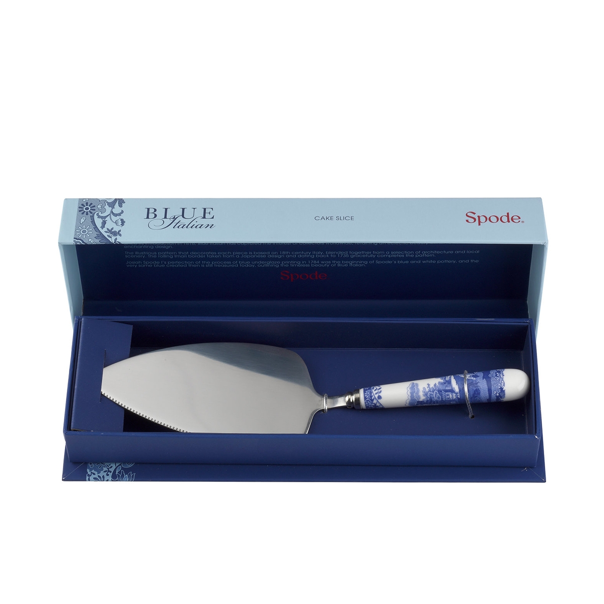 Pelle à tarte en acier et céramique style anglais Blue Italian Promotion Pelle à tarte en acier et céramique style anglais Blue Italian Promotion