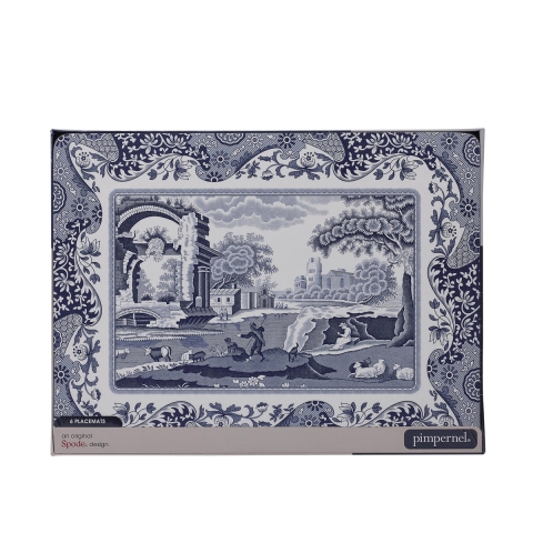 Set de 6 sets de table rigides Blue Italian style anglais 30,5x23 cm Promotion