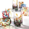 Lot de 6 verres à eau 10cm en verre coloré design créatif Banderoles Vente