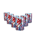 Set de 6 verres à eau en verre coloré design créatif 10cm Banderoles Choix