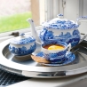 Sucrier avec couvercle en terre cuite décorée style anglais Blue Italian Offre