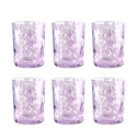 Ensemble de 6 verres à eau de table 10cm en verre coloré Carnaval 