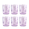Ensemble de 6 verres à eau de table 10cm en verre coloré Carnaval 
