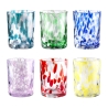 Ensemble de 6 verres à table assortis en verre coloré 10cm Carnaval Vente