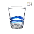 Ensemble de 6 verres à eau en verre avec rayures colorées 10 cm Eolo Promotion
