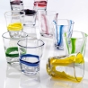 Ensemble de 6 verres à eau en verre avec rayures colorées 10 cm Eolo Choix