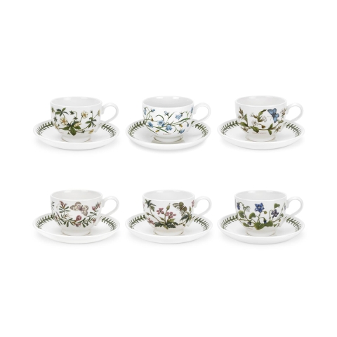 Set de 6 tasses à thé avec soucoupe en porcelaine Portmeirion Botanic Garden Promotion