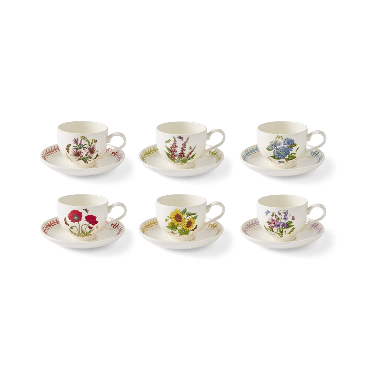 Lot de 6 tasses à petit-déjeuner en porcelaine Portmeirion Botanic Garden Meadow Promotion Lot de 6 tasses à petit-déjeuner en porcelaine Portmeirion Botanic Garden Meadow Promotion