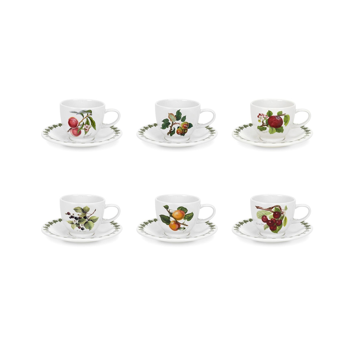Lot de 6 tasses à café en porcelaine Portmeirion Pomona Promotion Lot de 6 tasses à café en porcelaine Portmeirion Pomona Promotion
