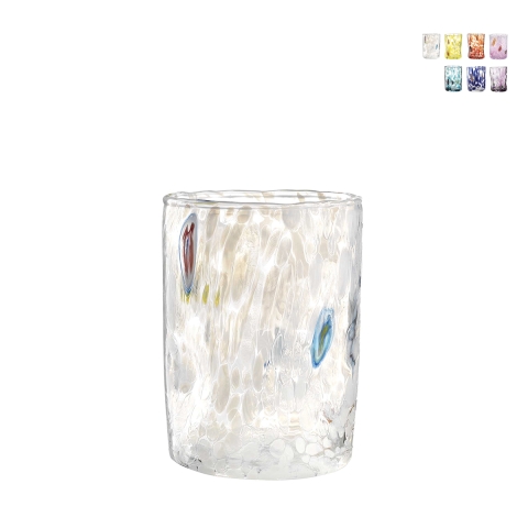 Ensemble de 6 verres à eau en verre coloré cuisine restaurant 10 cm Murrine Promotion