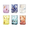 Ensemble de 6 verres à eau en verre coloré assortis 10 cm Murrine Offre