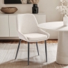 Chaise de cuisine moderne en tissu avec pieds en métal noir Piros Vente
