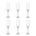 Set de 6 flûtes à champagne en verre design goutte 25cm Sinfonia Promotion