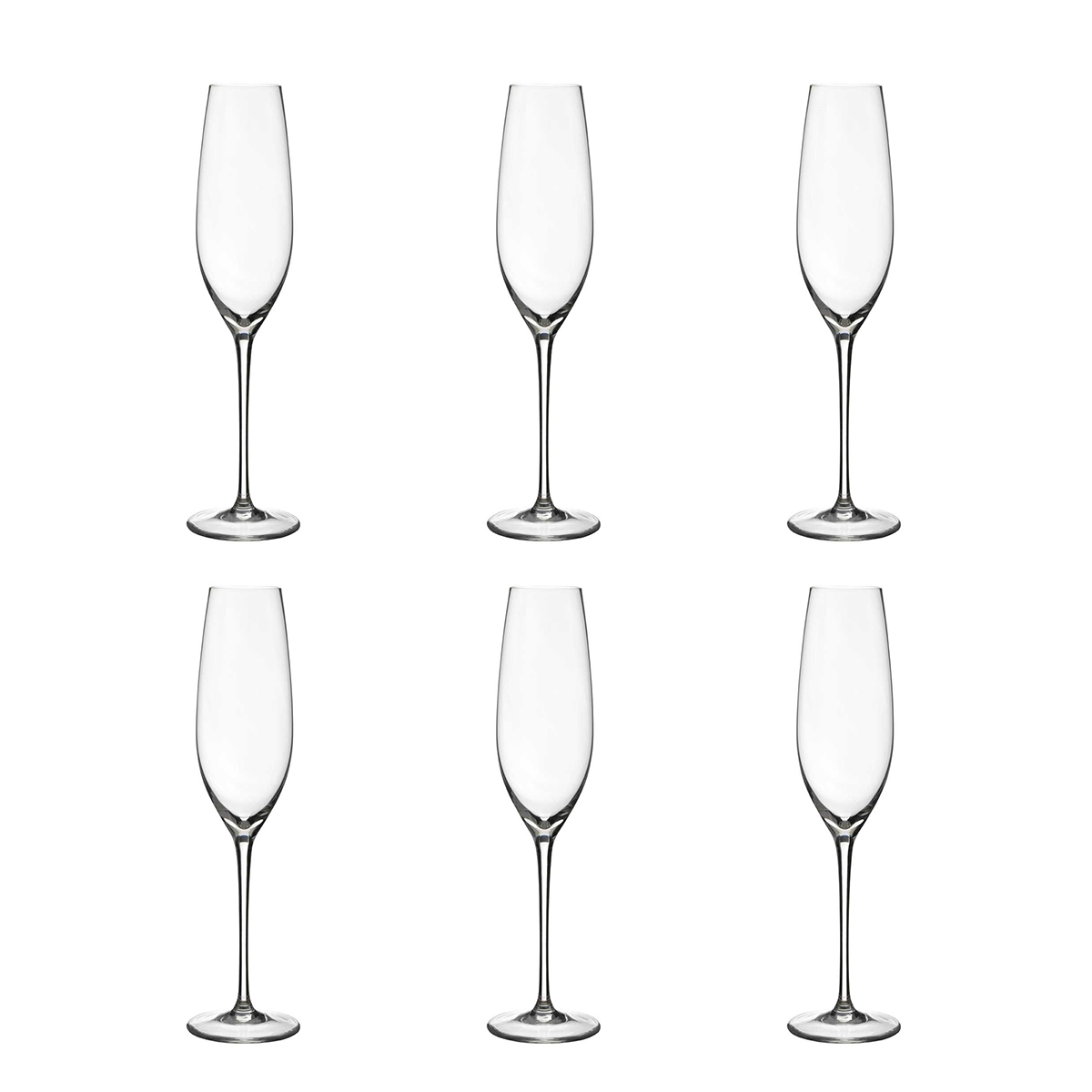 Set de 6 flûtes à champagne en verre design goutte 25cm Sinfonia Promotion Set de 6 flûtes à champagne en verre design goutte 25cm Sinfonia Promotion