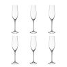 Set de 6 flûtes à champagne en verre design goutte 25cm Sinfonia Promotion