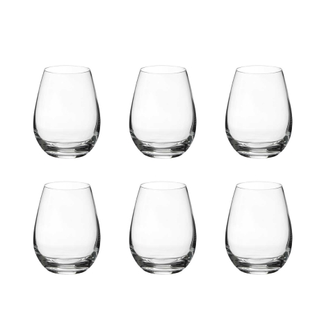 Ensemble de 6 verres à eau 10 cm design goutte en verre cristallin Sinfonia Promotion