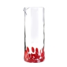 Carafe à eau 0,9L en verre de table avec motifs rouges 21cm Venise Promotion