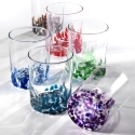 Ensemble 6 verres à eau colorés 10cm en verre pour table cuisine Venise 