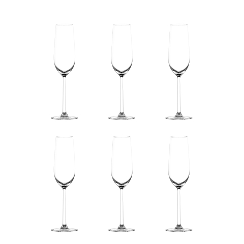 Lot de 6 flûtes à champagne en verre 250 ml Shanghai Promotion