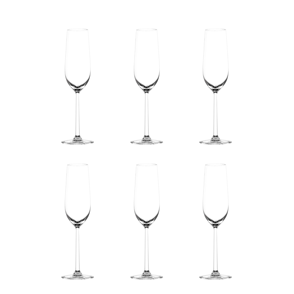 Lot de 6 flûtes à champagne en verre 250 ml Shanghai Promotion