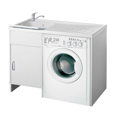 Meuble lave-linge avec vasque réversible et 1 porte 9008K Negrari Promotion