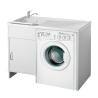 Meuble lave-linge avec vasque réversible et 1 porte 9008K Negrari Promotion