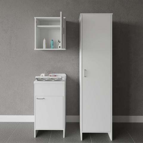 Ensemble de buanderie mobile avec meuble suspendu et colonne Negrari COMP 5 Promotion