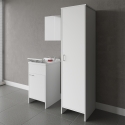 Ensemble meuble buanderie avec porte, miroir et colonne de rangement Negrari COMP 7 Promotion