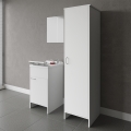 Ensemble meuble buanderie avec porte, miroir et colonne de rangement Negrari COMP 7 Promotion