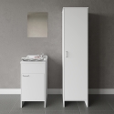 Ensemble meuble buanderie avec porte, miroir et colonne de rangement Negrari COMP 7 Vente