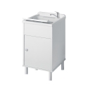 Meuble lavabo d'extérieur en PVC avec bac et porte Negrari 9056K Promotion