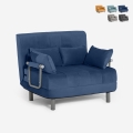Fauteuil lit pliant gain de place en velours Deborah Twin Lux Promotion