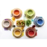 Lot de 6 sets de table ronds en paille tressée Ø38cm Spiral Color 