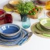 Lot de 6 sets de table ronds en paille tressée Ø38cm Spiral Color Vente