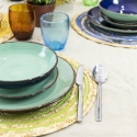 Lot de 6 sets de table ronds en paille tressée Ø38cm Spiral Color 