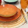 Lot de 6 sets de table ronds en paille tressée Ø38cm Spiral Color 