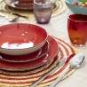 Lot de 6 sets de table ronds en paille tressée Ø38cm Spiral Color 