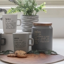 Pot à sel gris avec couvercle en bambou 0,8L Victionary I Vente