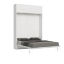 Lit escamotable double avec placard basculant blanc Kentaro Vente